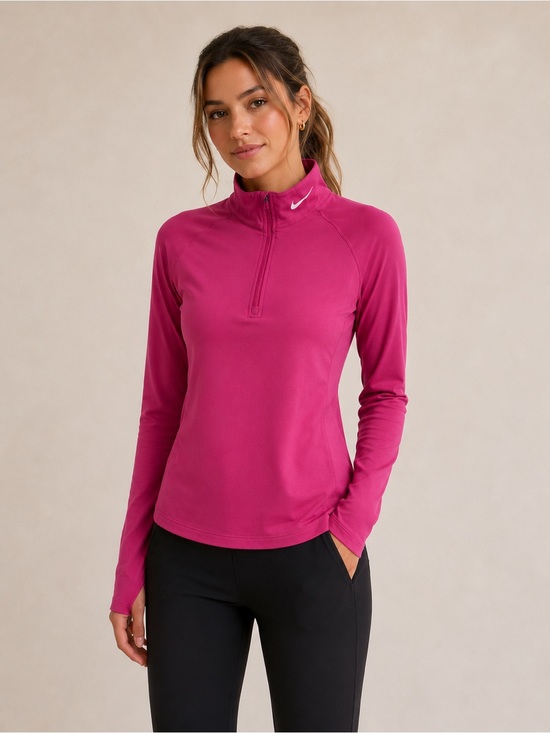 Nike Tops - Nike Pro Combat 1/4 Zip Jacket Long Sleeve Dri-fit Women’s Fitted Large -Purple